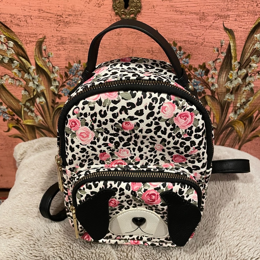 Betsey Johnson Kitsch Mini Floral Puppy Backpack - Picture 2 of 9